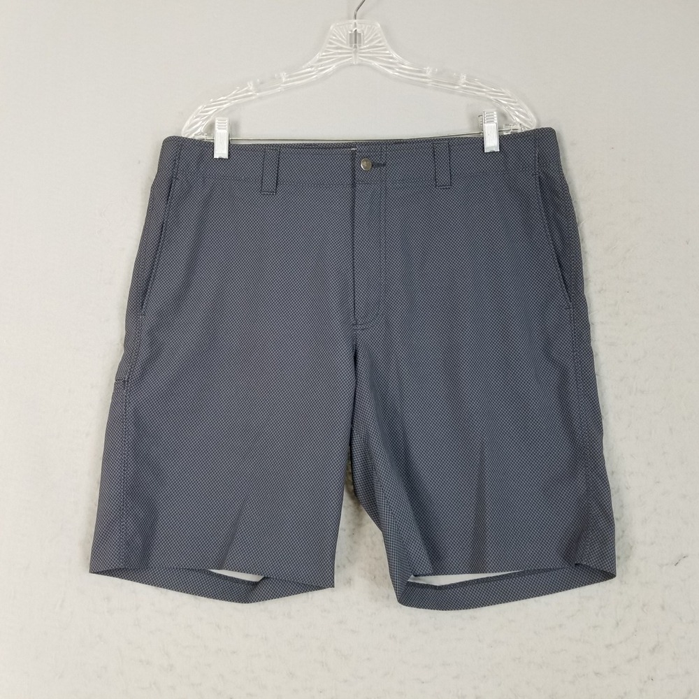 Callaway Golf Shorts Men 36 Gray Geometric Diamond Print Performance Active